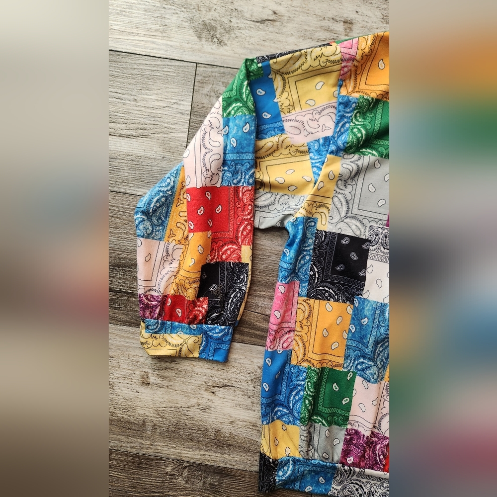 Patchwork Drawstring Oversized Hoodie - image 7